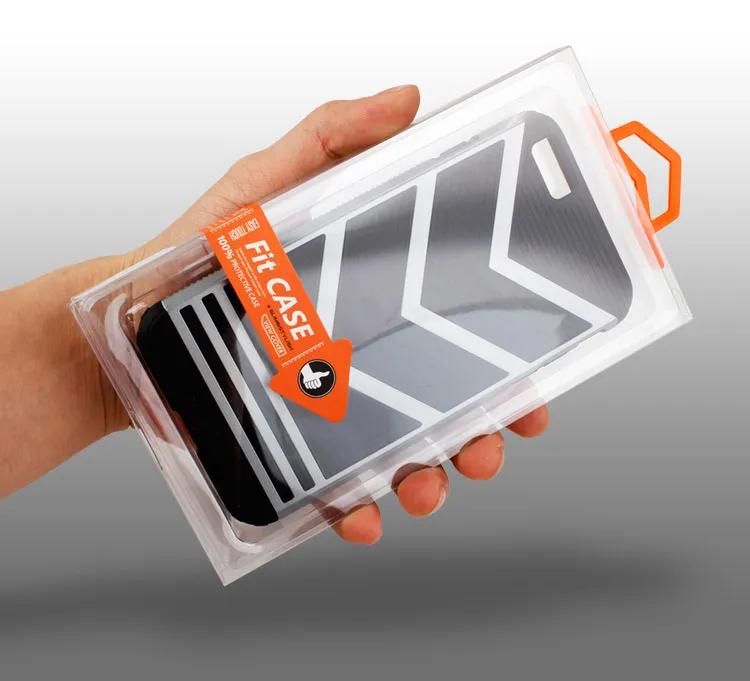Boîte d'emballage personnalisée pour iPhone X, boîte en plastique transparente avec autocollant pour Samsung iPhone 8 Plus, 50 pièces