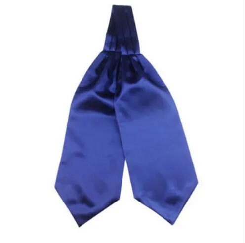 Hot Sale Mäns Solid Ascot Cravat Neck Tie Polyester Ascot Justerbar Självband British Style Gentleman Silk Scarves