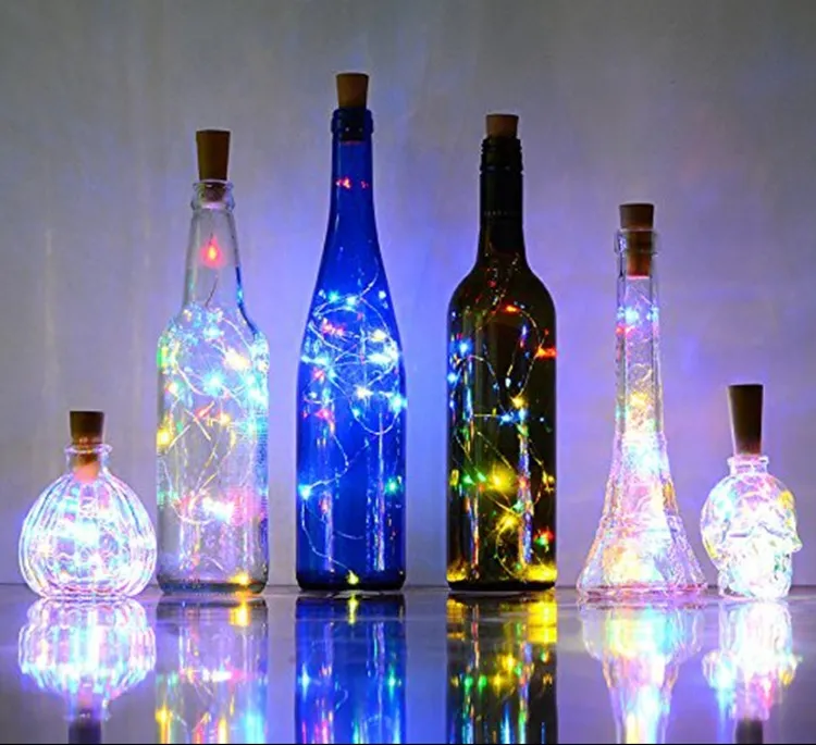 HOT 2M 20LED LAMP Cork Shaped Bottle Stopper Light Glass Wine LED Copper Wire String Lights For Xmas Party Wedding