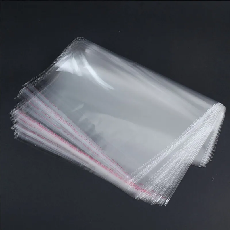 100 pièces Transparent grand sac en plastique 30x44 cm auto-adhésif joint en plastique Poly sac jouets vêtements emballage OPP261c8040329