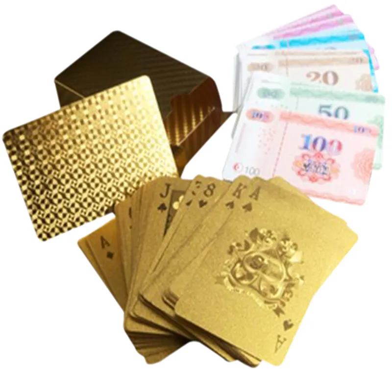 Impermeabile colorato dorato Gioco Pvc Poker Dubai Carte da gioco Carta Novità Collezione di alta qualità Sport Tempo libero Regalo Durevole