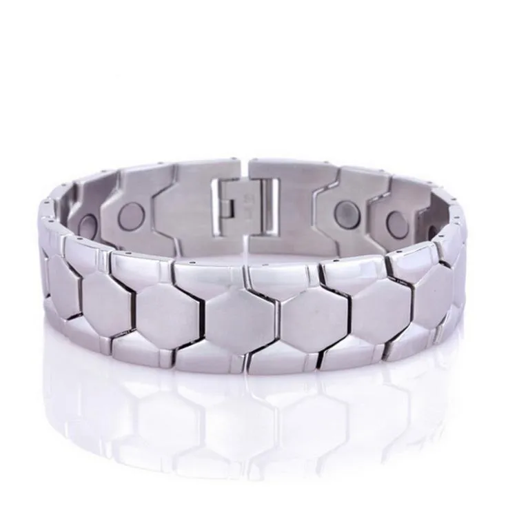 High Quality Men Jewelry Energy Health Care Magnetic Bracelet fitness Fashion Benefit Gold Silver Stainless Steel Magnet Health Bracelets