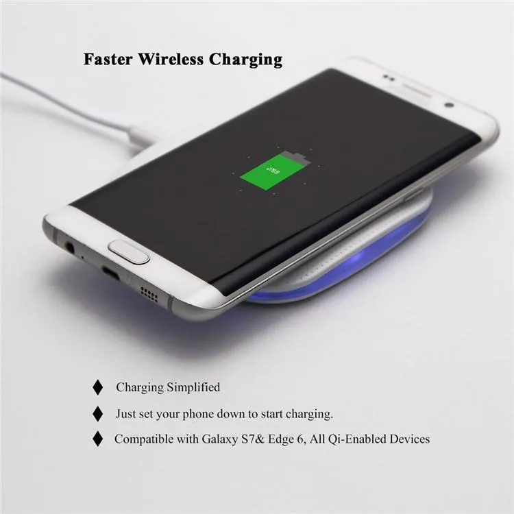 High Quality Fast Wireless Charger QI Wireless Charging Stand Holder for Samsung Galaxy S20 plus S7 S6 Edge Plus