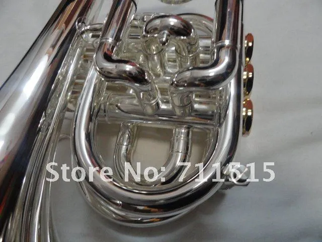 New Arrive Bb Pocket Trumpet High Quality Brass Tube Silver Plated Surface Trumpet Brand Musical Instrument With Case