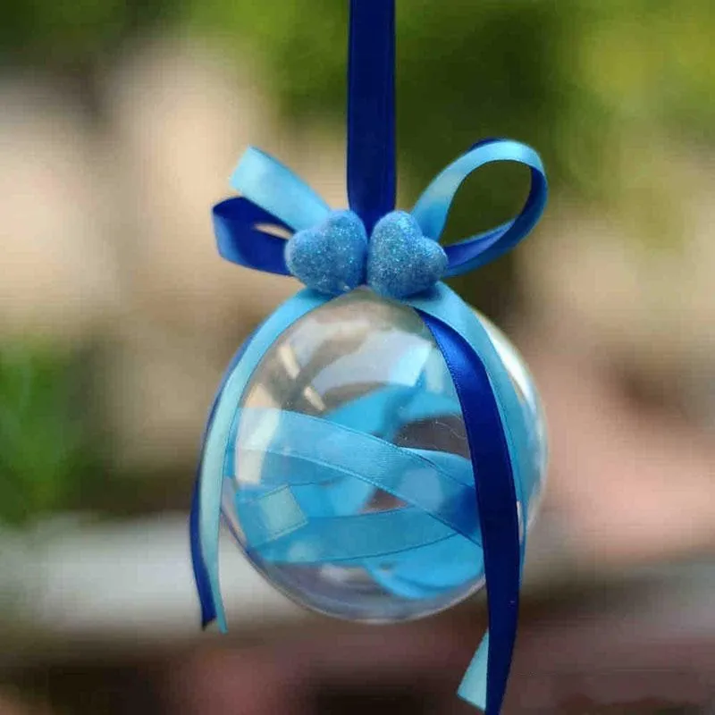 Boules de boule suspendues transparentes nouveau 2016 pour arbre de noël babiole en plastique transparent maison fête décorations de noël cadeau artisanat