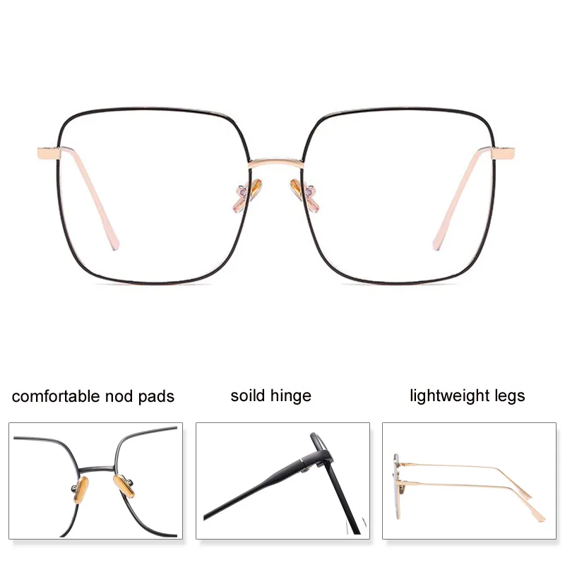 Mode cor enne carr lunettes claires femmes 2018 nouvelles lunettes surdimensionn es montures de lunettes transparentes Oculos lunettes fausses