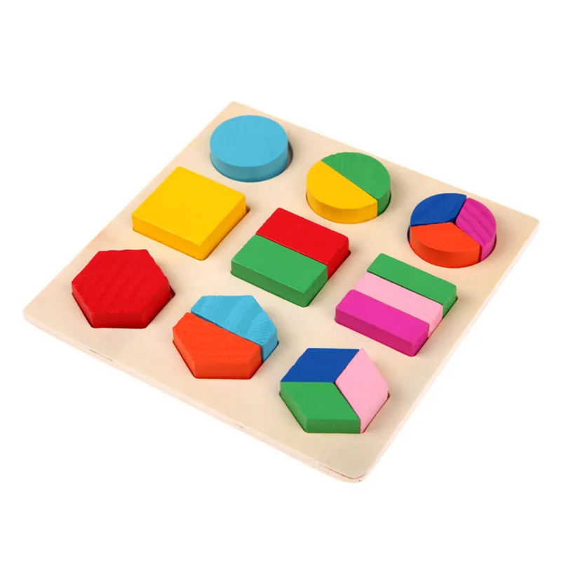 blocchi di costruzione Puzzle di legno bambini Forma di geometria bambini Jagsaw Puzzle Bambini Montessori Giocattoli educativi educativi la formazione del cervello precoce