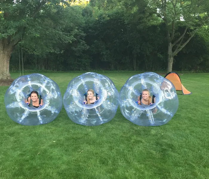 Gratis frakt 1.5m Hot Sale Uppblåsbara fotbollsdräkt Uppblåsbara Zorb Bumper Bubble Soccer Ball Body Zorb