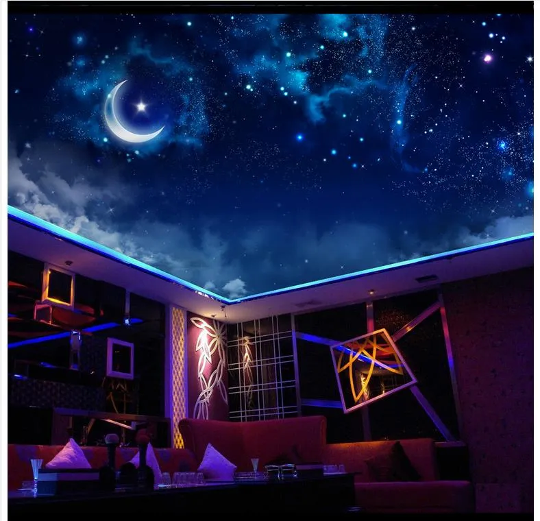 carta 3d foto sfondo personalizzato soffitto murale carta da parati sogno del cielo della stella del soffitto della parete del salone Zenith decorazione murale All'ingrosso-moderna