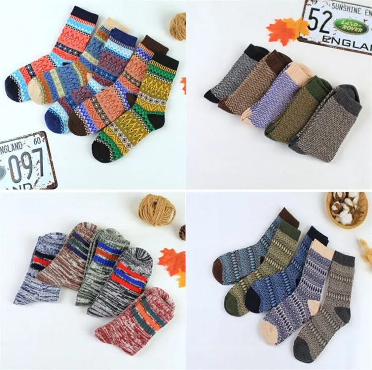 Wolle Socken Neue Stil Frauen Männer Winter Thermische Warme Socken Mode Bunte Dicke Socken Damen Mädchen Retro Kaninchen Wolle Casual socke BAB59