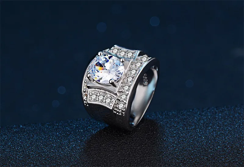 Yhamni moda original 100 925 prata promessa anéis de noivado para casais masculino feminino anel de casamento luxo 1ct cz zircon jóias k9144400