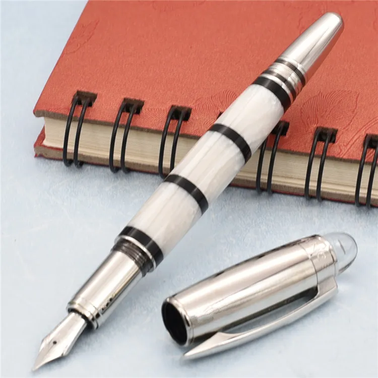 스타 시리즈 흰색 대리석 디자인 롤러 볼 펜은 최고 품질의 학교 사무용품을 쓰고 부드러운 선물 펜 12226017