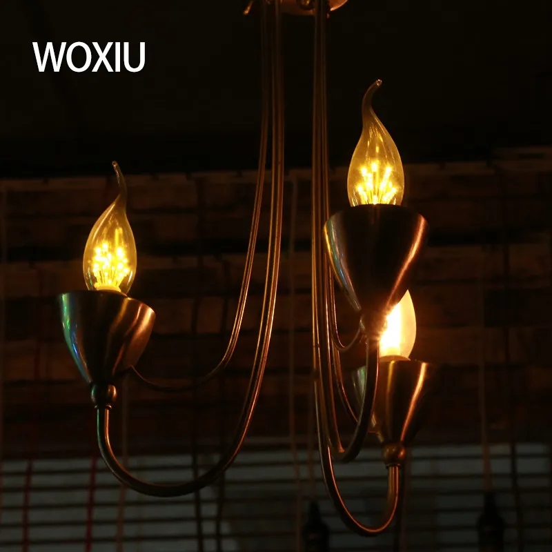 Woxiu LEDフィラメント電球E14小さなねじの蝋燭の球根3wの泡シャンデリアランプLEDフィラメントランプテール光源