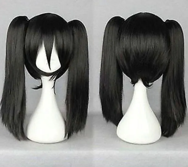 Prosta średnia pigtail Ponytail damska Cosplay Anime Włosy Wig Peruki