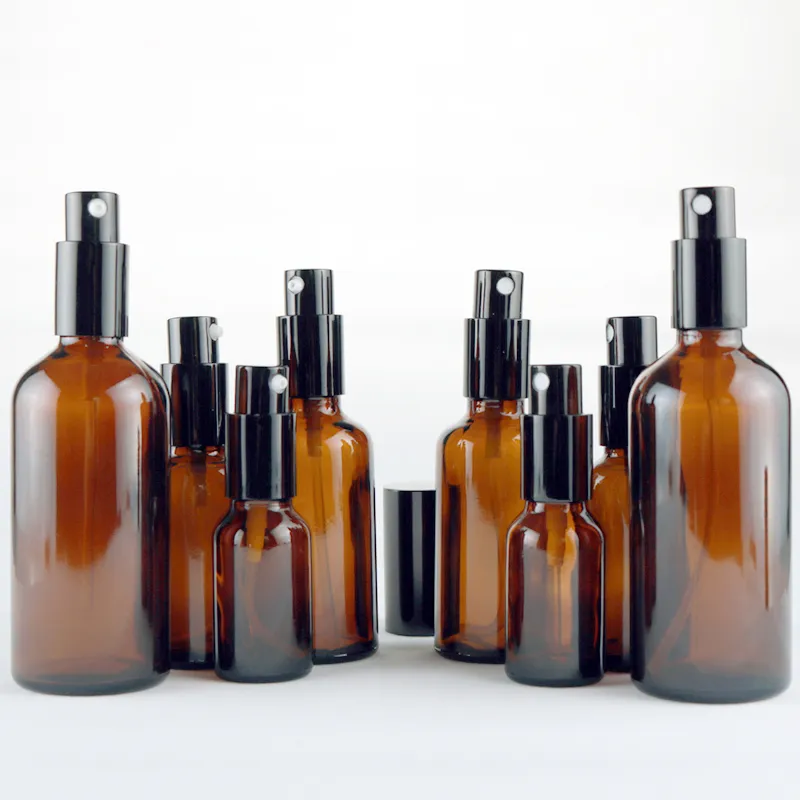 5 10 15 20 30 50 100ML Amber Brown Empty Glass Spray Bottles with Fine Mist Atomizer Caps for DIY Home Cleaning, Aromatherapy, & Beauty Care