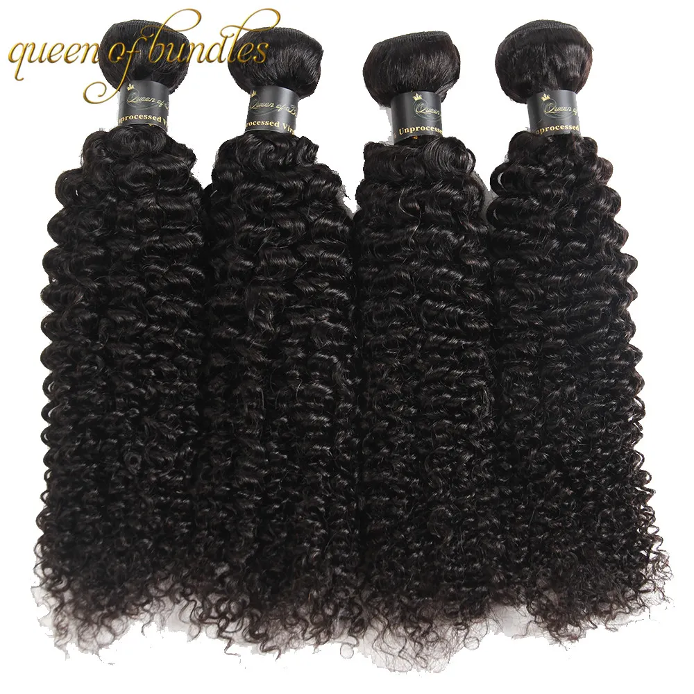 Kinkly Curly Brazilian Hair 3/4 st Brazilian Curly Virgin Hair Grade 9a Obehandlat Human Hair Buntar 100g bunt