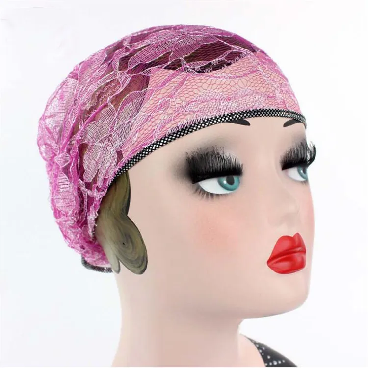 Nuovi cappelli da donna in pizzo con fiori berretti musulmani cappello turbante cappelli Skullies accessorio capelli bandana copricapo cappelli chemioterapia