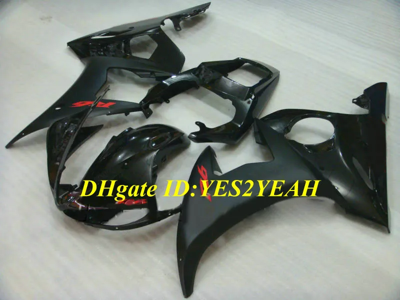 YAMAHA YZFR6 03 04 05 YZF R6 2003 2004 2005 YZF600 Mat Parlak Siyah Perileri Set + Hediyeler YN26 Için Motosiklet Peri