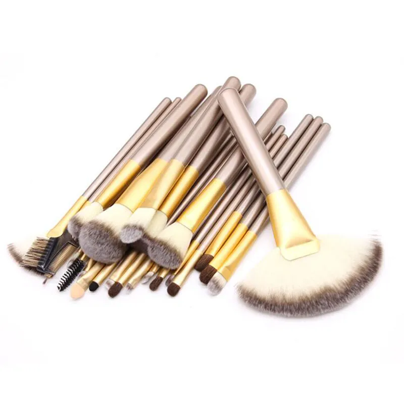 Pincel de maquiagem Profissional Maquiagem Jogo de Escova Bege Champagne Blush Delineador Sombra Lábio Escova Cosméticos Maquiagem Brushes Kits