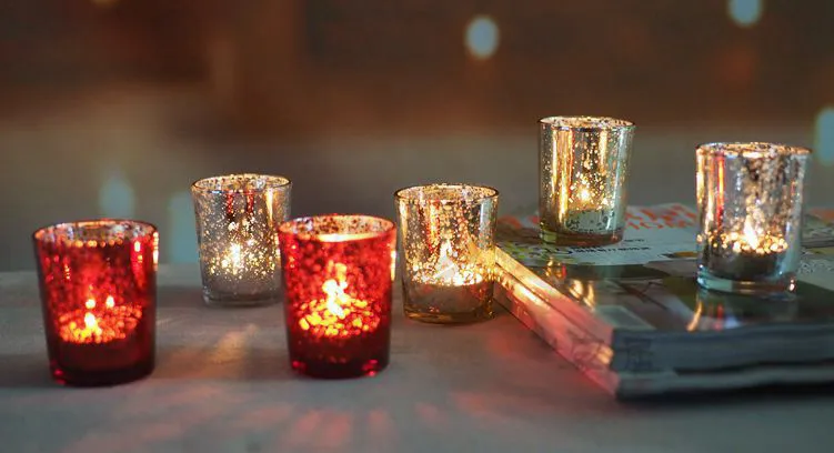 Стекло Tealight Свеча Держатель 5 Цветов Свеча Кубок Стойка Валентина Подарок Главная Вечеринка Свадебное Украшение