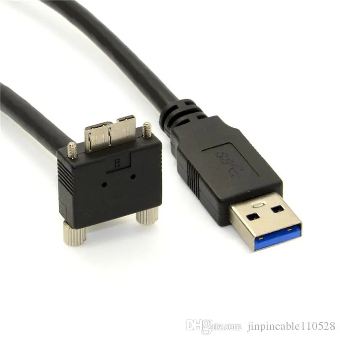 10Ft USB 3.0 To Right Angle Micro USB Cable With Screw Mount For Point