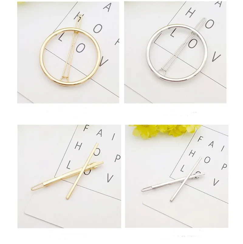 Hot New Multi-Styles Hair Pins Triangle Round Moon Hair Pin Pinza para el cabello Mujeres Niñas Pasadores Accesorios para la cabeza