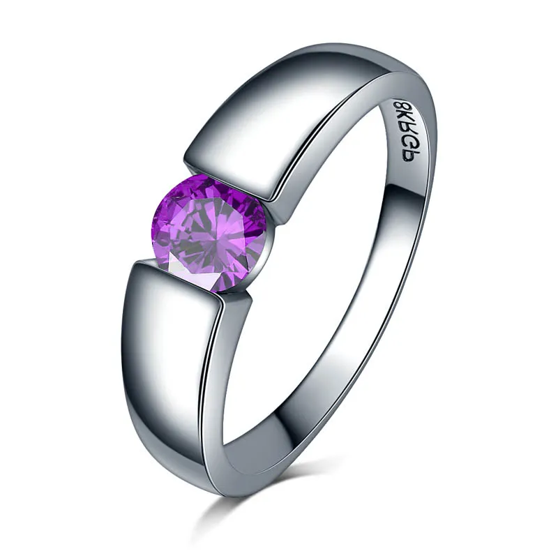 Charme Zircon femme bague de mariage rose rouge violet vert bleu jaune pierre argent or rempli femmes vente en gros pour 011730