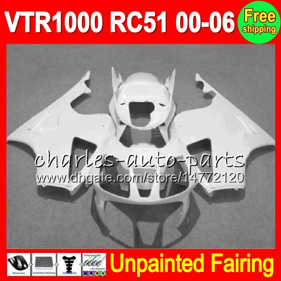 8Gifts Unpainted Full Fairing Kit لهوندا RC51 VTR1000 SP1 VTR 1000 SP2 00 01 02 03 04 05 06 2000 2001 2005 2006 Fairings Bodywork Body