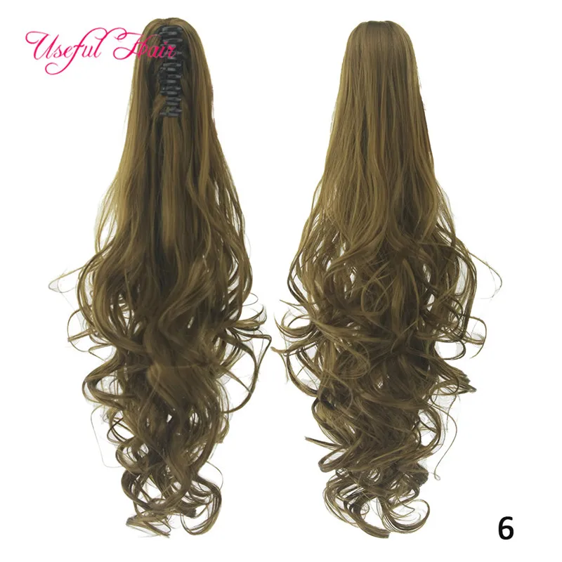 Syntetiska hästsvansar Lång Curly Claw Ponytail Clip In Hair Extensions Hårstycke Ponnysans Syntetiska Hårtillbehör Högkvalitativ grossist