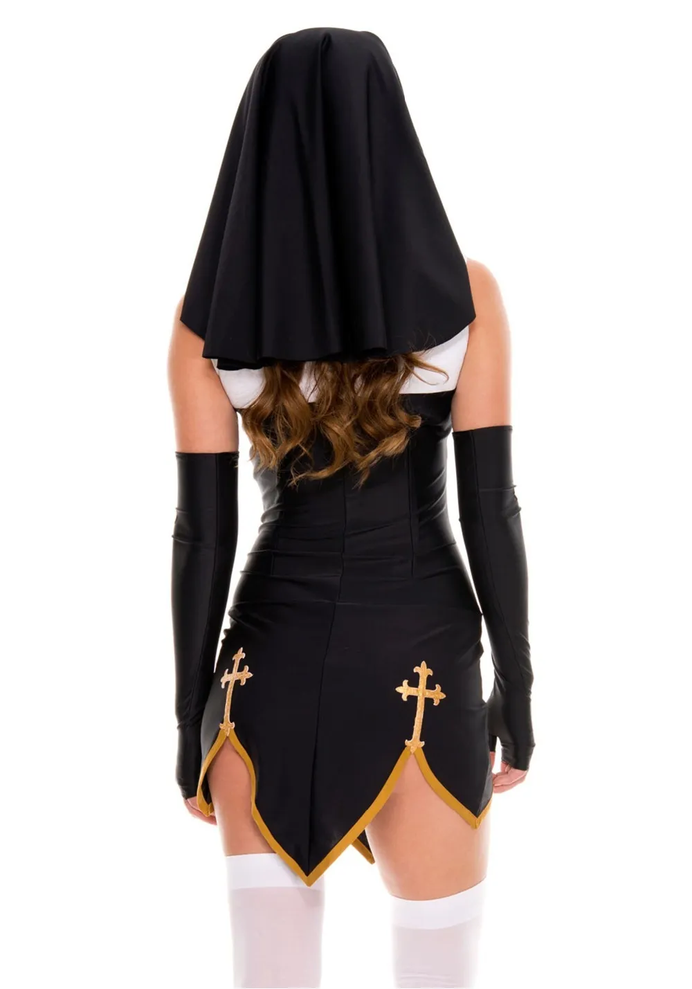 Costume da suora Sexy di cattiva abitudine per le donne Mini abito  religioso medievale con velo di lusso Halloween Christian Nun Cosplay  abbigliamento - AliExpress
