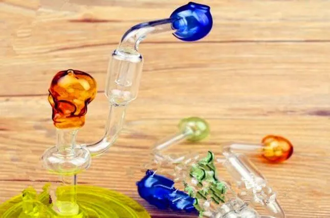 Accessoires de narguilé petit crâne filtrant pot chance en gros bongs en verre brûleur à mazout tuyaux en verre conduites d'eau plates-formes pétrolières fumer