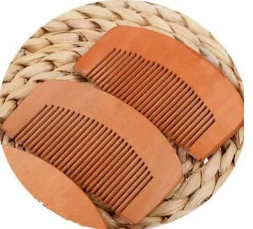 12 cm Naturalna brzoskwinia drewno grzebień Zamknij zęby Antystatyczna głowa masaż pielęgnacja włosów drewniana