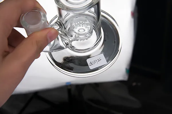 유리 봉 7.25 인치 14 여성 공동 물 담뱃대 여과기 돔 오일 조작 물 파이프 Pyrex dab Rigs