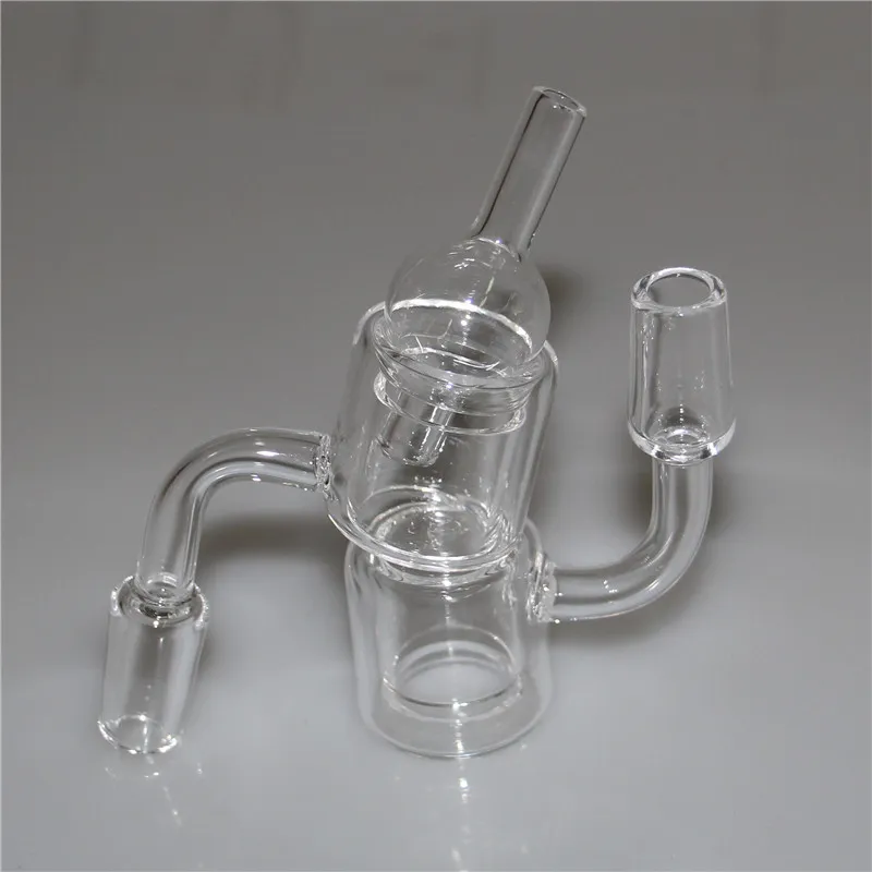 Rökning Set XXL Quartz Thermal Banger Bubbla med glas Carb Cap 10/14 / 18mm Double Tube Quart Nails Tips Bangers Glass Bongs