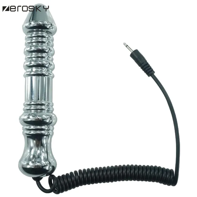 Zerosky Electric Shock Shock Anal Plug Dildo Sex Zabawki Dla Kobiet Electro Sex Koraliki Butt Plug Therapy Masażer Dla Mężczyzn S1022