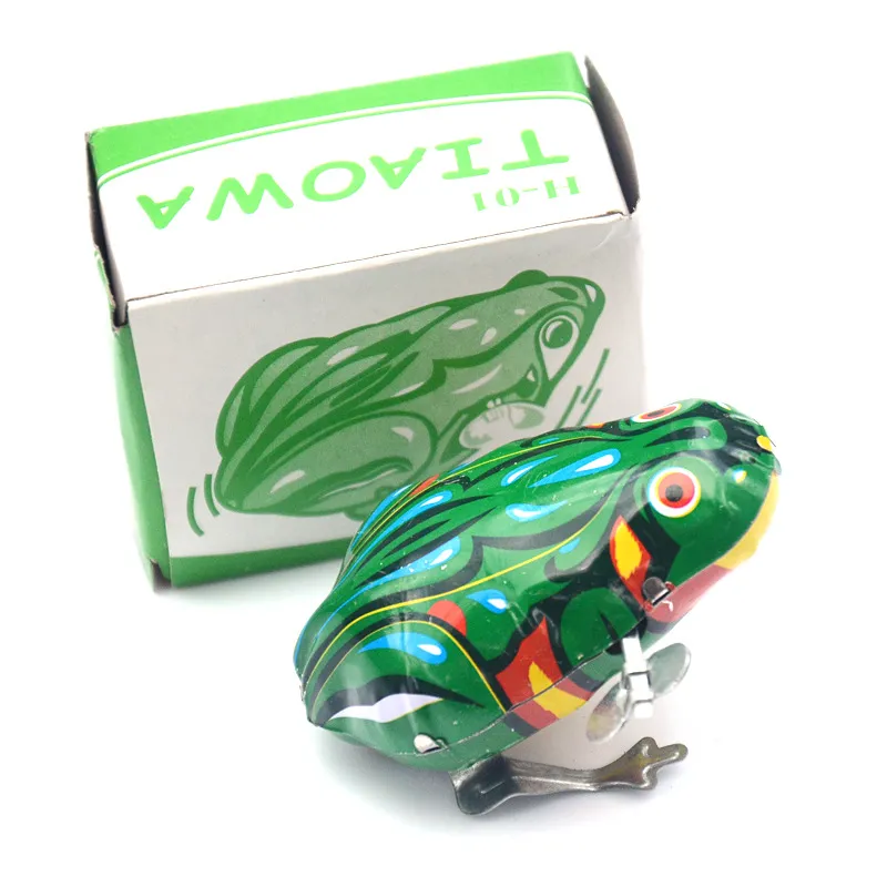 Classic Mini Wind-Up Toy Frog Clockwork Kids Baby Lovely Färgglada Nyfödda Kids Early Educational Spring Children Baby Leksaker