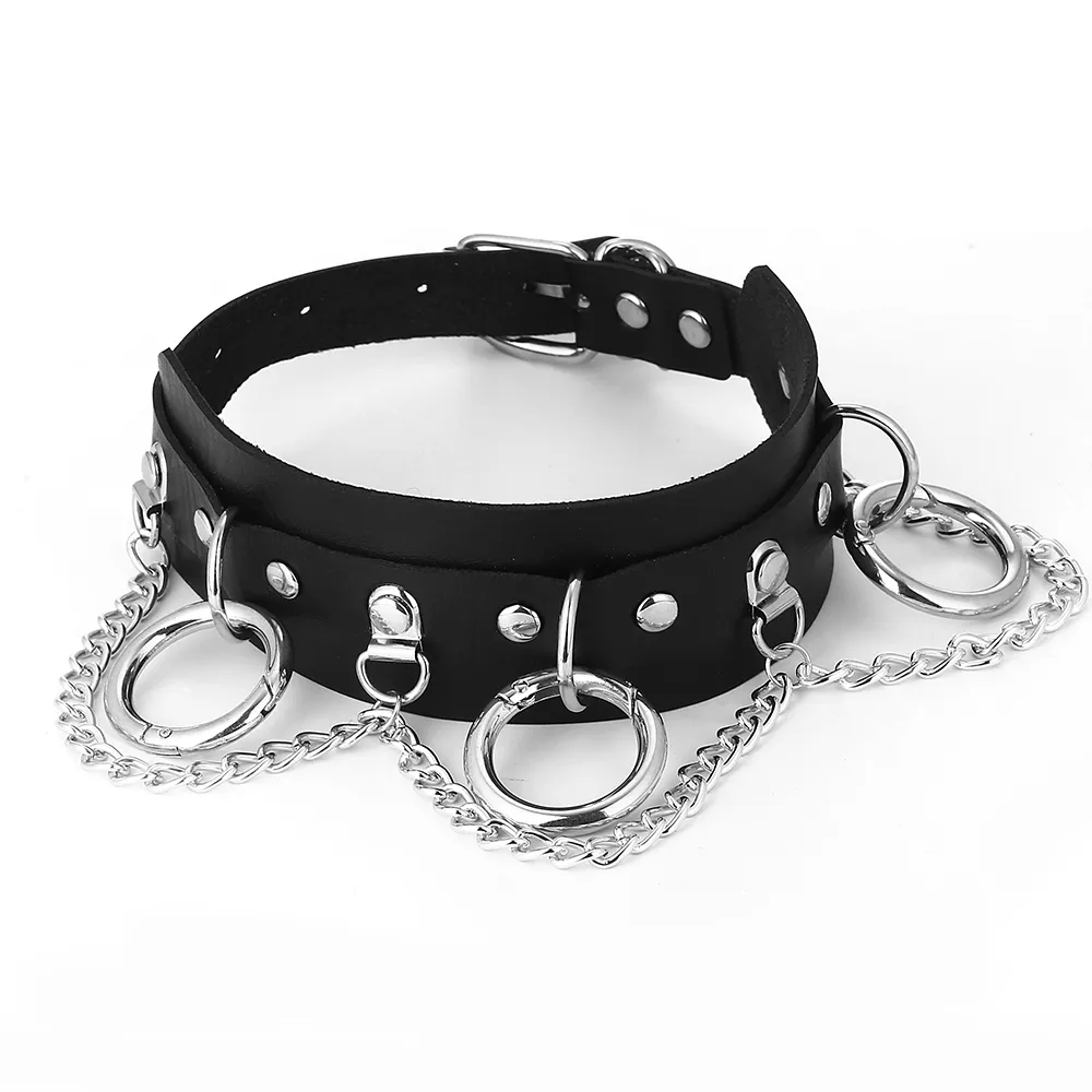Faux Leather Choker Necklace For Women Cosplay Collar Bondage Goth Belt ...