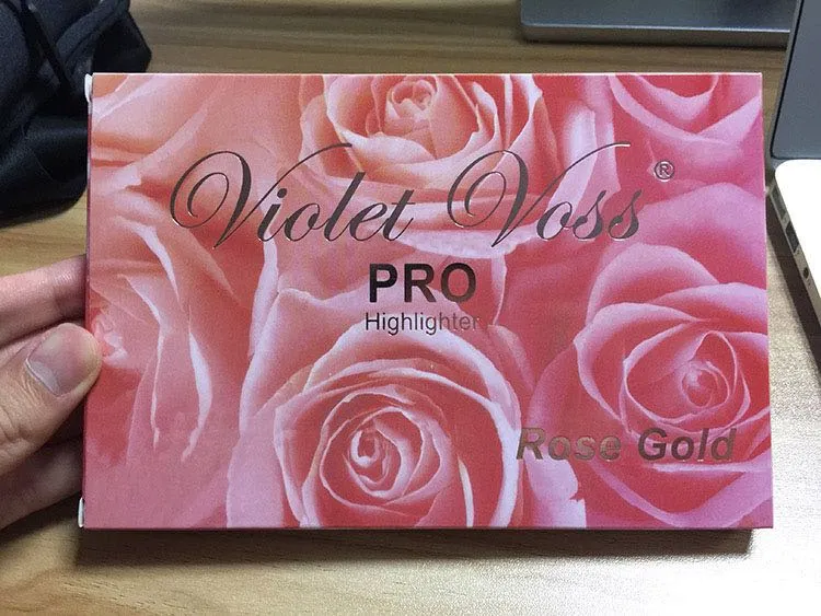 Violet Voss Cosmetics Rose Gold Highlighter Palette 6 Shades Women Face Pro Highlight Makeup Contouring & Bronzing Glow Powder Cosmetic Palette