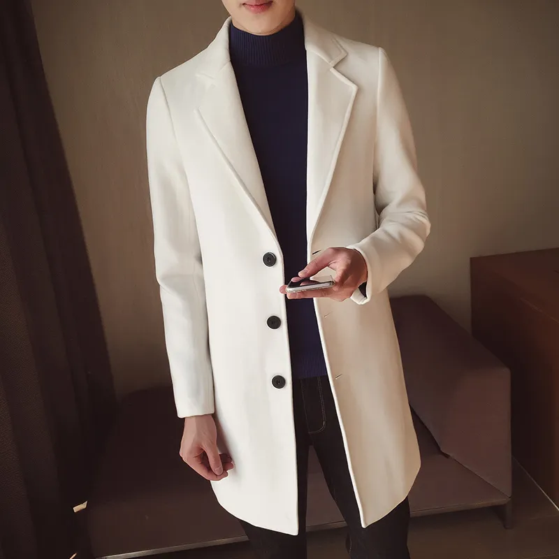 Men's white wool coat on sale