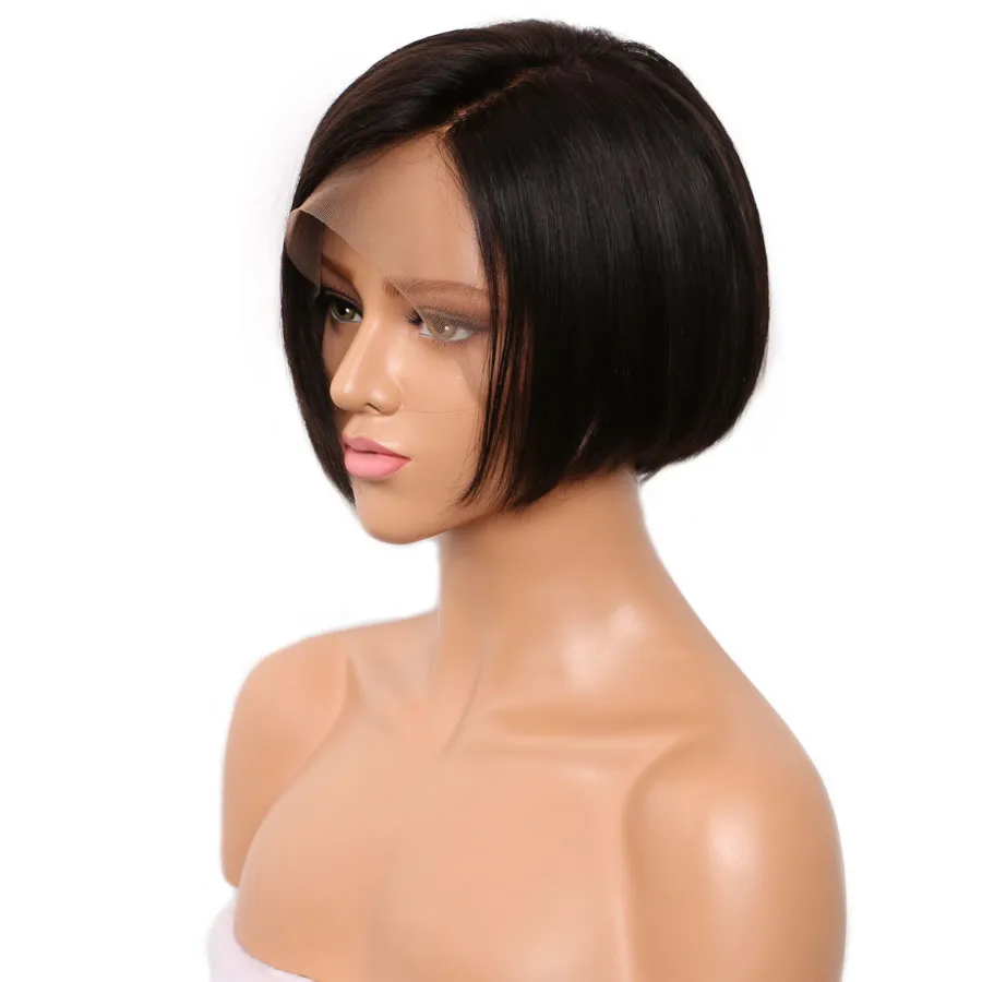 6 Zoll gerade Perücke brasilianische 360 Spitze Frontal Perücke vorgezupft mit Babyhaar Spitze 360 kurze Bob Perücke gebleichte Knoten Remy Evermagic Haar