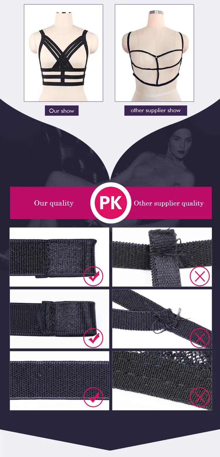 Soutien gorge harnais noir Deadly Attraction KILLSTAR, goth sexy Noir - Prêt-à-Porter