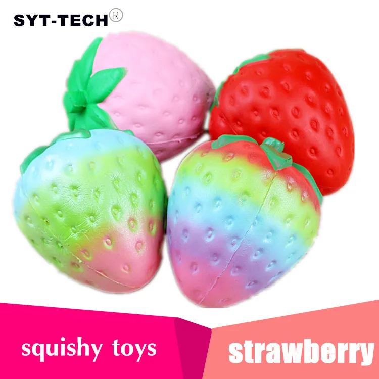 4 colors 12cm big Colossal strawberry squishy jumbo simulation Fruit kawaii Artificial slow rising squishies queeze toys bag phone charm