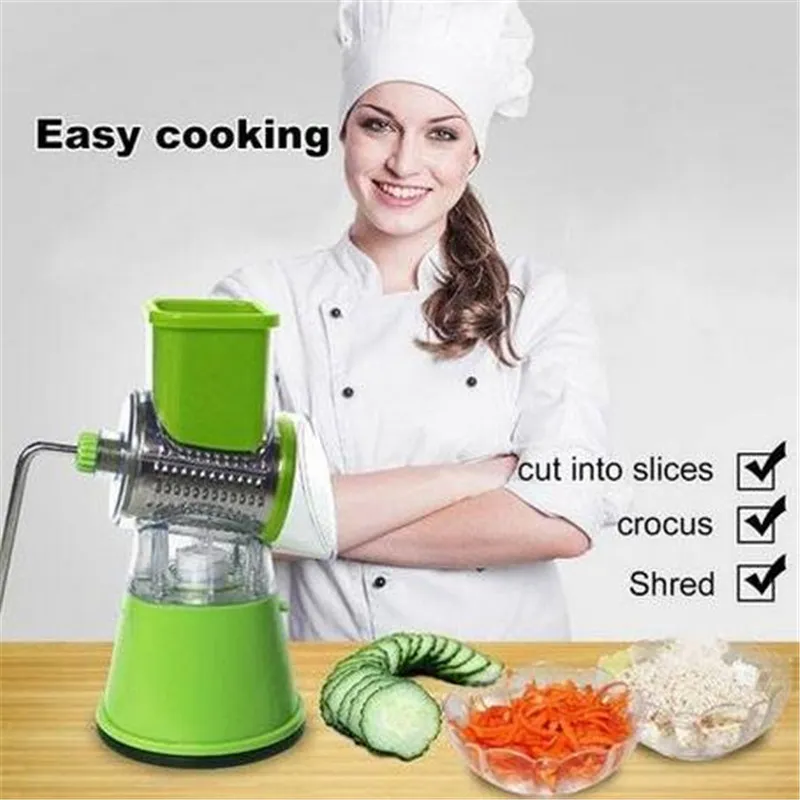 Zestaw narzędzi do gotowania Wielofunkcyjne warzywa Fruns Cutter Manual Drum Slicer Shredders Grinder Naczynia do gotowania