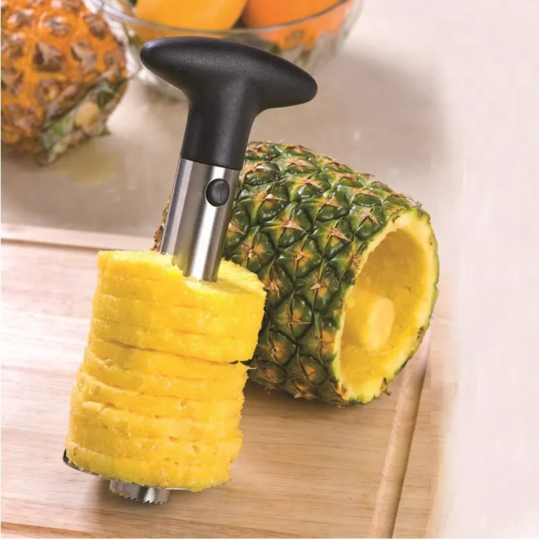 2 stks roestvrij staal Eenvoudig te gebruiken ananas dunschiller accessoires ananass licers fruit mes cutter corer snijgere keukengereedschap