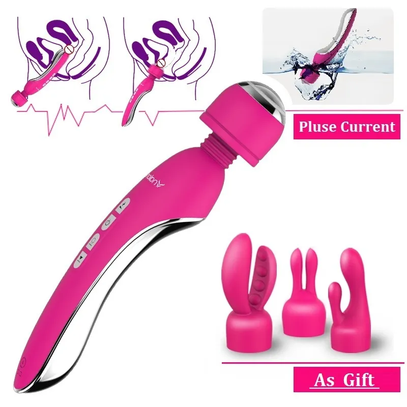 Nalone Hoge Kwaliteit Elektrische Schok Dubbele Vibrator Seksspeeltjes Voor Vrouwen G Spot Vagina Massage Wand Erotisch Speelgoed voor Volwassen Waterdicht S18101003