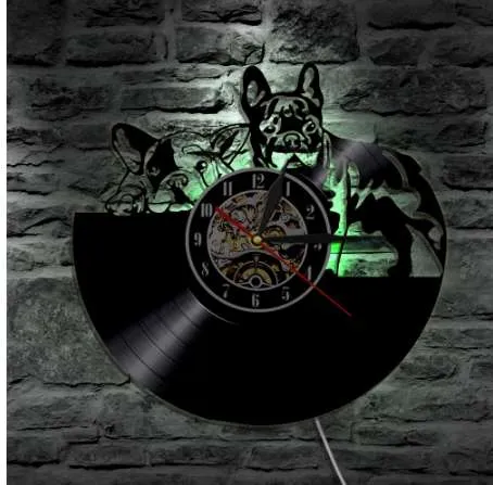Orologio Da Parete Creativo A Forma Di Cane In Vinile – Analogico 30 Cm, Regalo Per Amanti Animali