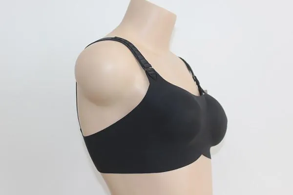 Reggiseno caldo di vendita per il seno falso del silicone Beige Colore nero Reggiseno sexy di spinta per l'uomo Formato trasversale del comò 75C ~ 95C