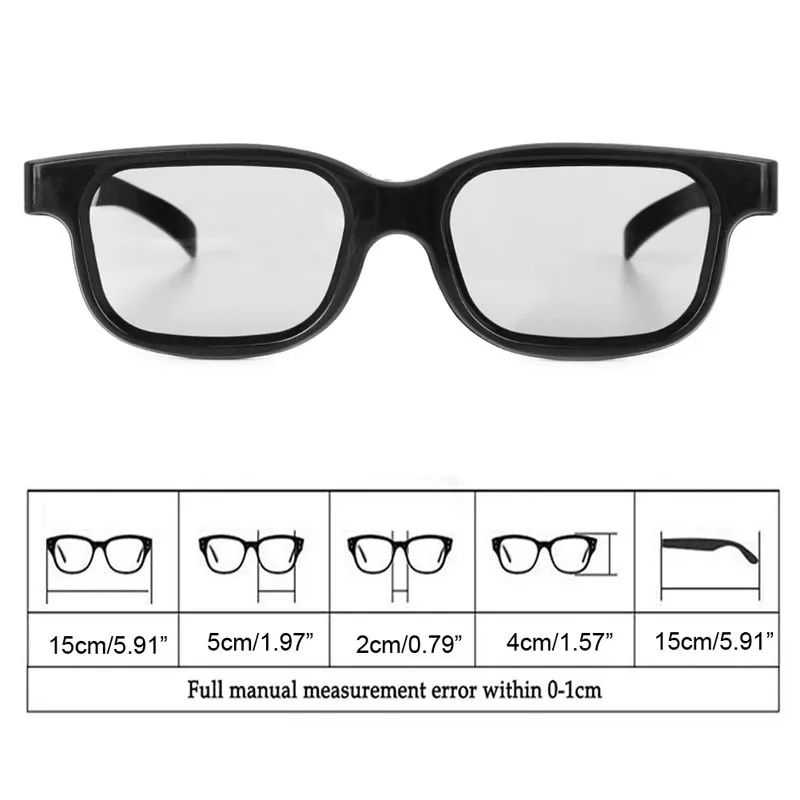 Lunettes 3D passives polarisées de haute qualité noires H3 pour les cinémas 3D Real D de TV