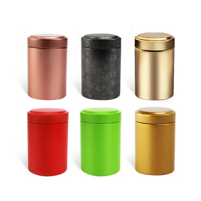 New Colorful Storage Bottle Sealed Leak Proof Herb Wax Travel Mini Tinplate Hide Pipe Accessories Multiple Uses Box Smoking