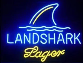 Landshark Lager Glasröhre Neonlichtschild Home Beer Bar Pub Aufenthaltsraum Spielbeleuchtung Fenster Glaswandschilder 17 14 Zoll2519